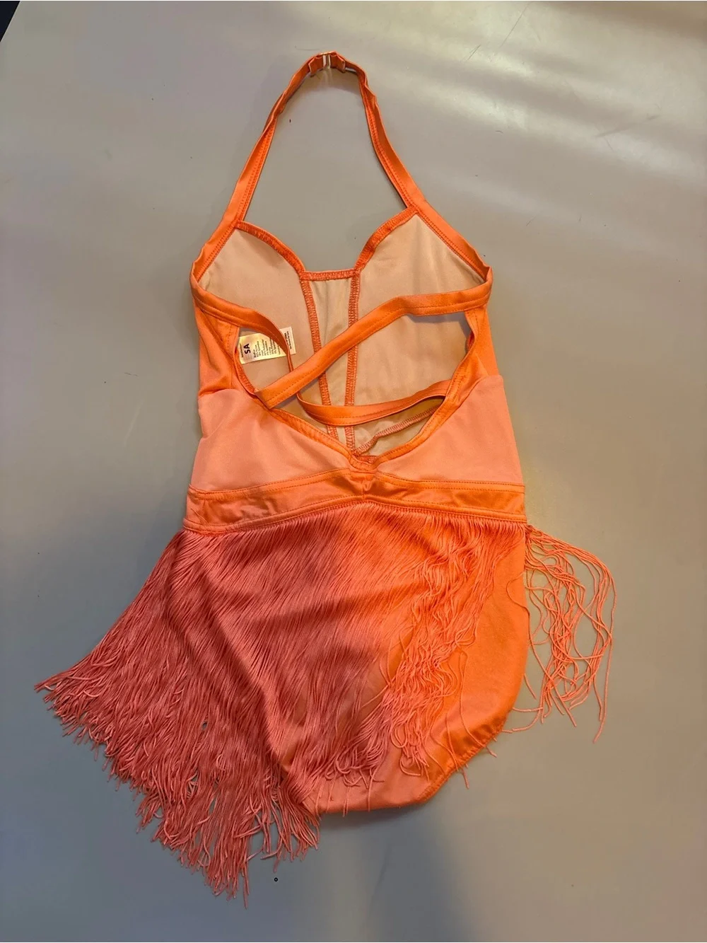 Balera Orange Fringe Ballroom Dance Costume